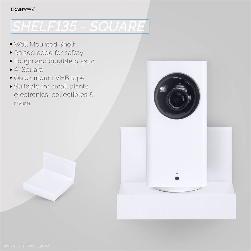 BRAINWAVZ Screwless 4" Universal Shelf for Cloud Security Camera, Baby Monitor, Small Speakers, Electronics & More, No Tools, VHB Tape Strong Adheasive, Easy to Install by Brainwavz (White) - Image 2
